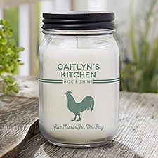 Farmhouse Kitchen Personalized Candle Mason Jar - 21625