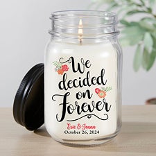 We Decided On Forever Personalized Wedding Candle Jar - 21630