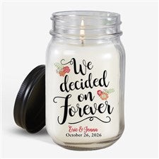 We Decided On Forever Personalized Wedding Candle Jar - 21630