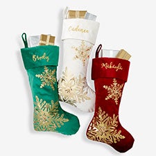 Personalized Red  Gold Christmas Stockings - 21635