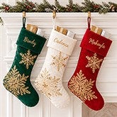 Personalized Red  Gold Christmas Stockings - 21635
