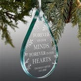 Memorial Teardrop Engraved Glass Ornaments - 21666