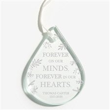 Memorial Teardrop Engraved Glass Ornaments - 21666