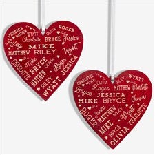 Personalized Wooden Heart 44 Name Ornament - 21668