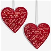 Personalized Wooden Heart 44 Name Ornament - 21668