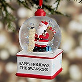 Ho Ho Ho! Santa Personalized Snow Globe Ornament - 21681