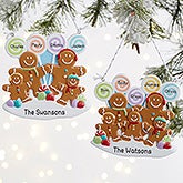 Personalized Gingerbread Family Christmas Ornaments - 21686
