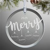Merry Everything Engraved Family Glass Ornament - 21692