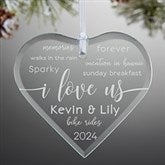 I Love Us Engraved Glass Heart Ornament - 21693