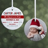 Personalized Baby Ornament - The Day You Were Born - 21704