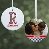 Buffalo Plaid Monogram Photo Ornaments - 21708