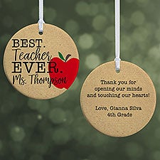 Best Teacher Ever - Personalized Teacher Ornaments - 21710
