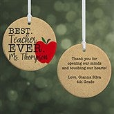 Best Teacher Ever - Personalized Teacher Ornaments - 21710