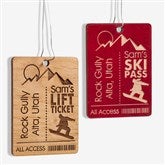 Ski Pass Personalized Wood Ornament - 21726