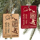 Ski Pass Personalized Wood Ornament - 21726