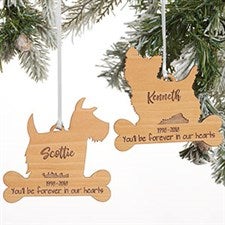 Dog Breed Memorial Personalized Wood Ornament - 21728