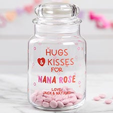 Hugs  Kisses Personalized Candy Jar - 21830