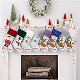 Whimsical Winter Characters Personalized Christmas Stockings - 21843