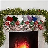 Geometric Pattern Personalized Christmas Stockings - 21848