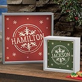 Stamped Snowflake Personalized LED Light Shadow Box - 21873