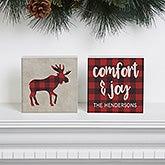 Personalized Buffalo Check Shelf Decor - Cozy Cabin - 21874