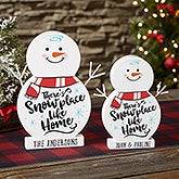 Snowplace Like Home Personalized Wood Snowman Decorations - 21876