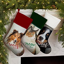 Dog  Cat Personalized Pet Photo Christmas Stockings - 21884