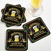 Personalized Irish Pub Beer Mug Coasters - 2189