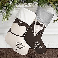 Bride & Groom Personalized Christmas Stockings - 21892