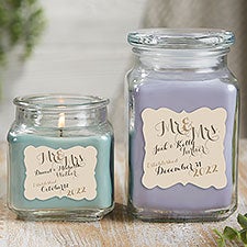 Mr & Mrs Personalized Scented Glass Candle Jars - 21894
