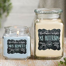 Teachers Light The Way Personalized Scented Glass Candle Jars - 21897