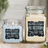Teachers Light The Way Personalized Scented Glass Candle Jars - 21897