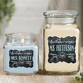 Teachers Light The Way Personalized Scented Glass Candle Jars - 21897