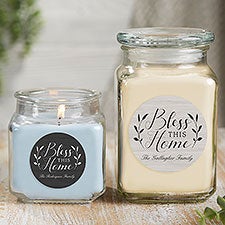 Bless This Home Personalized Scented Candle Jars - 21913