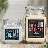 Vintage Birthday Personalized Scented Glass Candle Jar - 21915