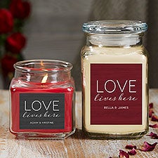 Love Lives Here Personalized Romantic Candle Gift - 21926