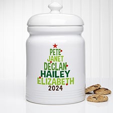 Christmas Family Tree Personalized Cookie Jar - 21933