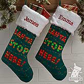 Santa Stop Here Personalized Light Up Christmas Stocking  - 21937