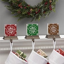 Stamped Snowflake Personalized Stocking Holders  - 21946
