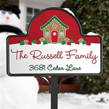 Gingerbread Family Personalized Garden Sign - 21966