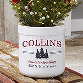 Vintage Holiday Personalized Outdoor Flower Pot - 21967