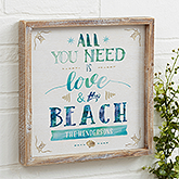 All You Need Is Love & The Beach - Personalized Wall Art - 21972