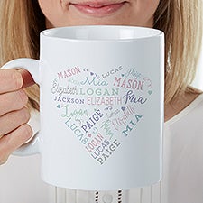 Personalized Oversized Coffee Mug - Close to Her Heart - 22034