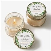 Personalized Laurels of Love Mason Jar Candle Favors - 22049