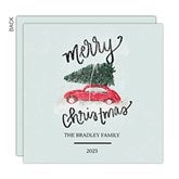 Classic Red Car Personalized Christmas Cards - 22068