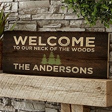 Cozy Cabin Personalized Basswood Plank Signs - 22082