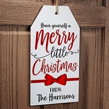 Gift Tag Greetings Personalized Wood Tag - 22085