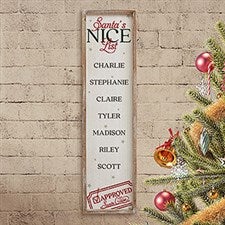 Santas Nice List Personalized Barnwood Frame Wall Art - 22086