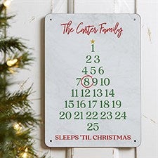 Sleeps Until Christmas Personalized Dry Erase Sign - 22087