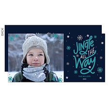 Jingle All The Way Snowflakes Photo Holiday Cards - 22195
